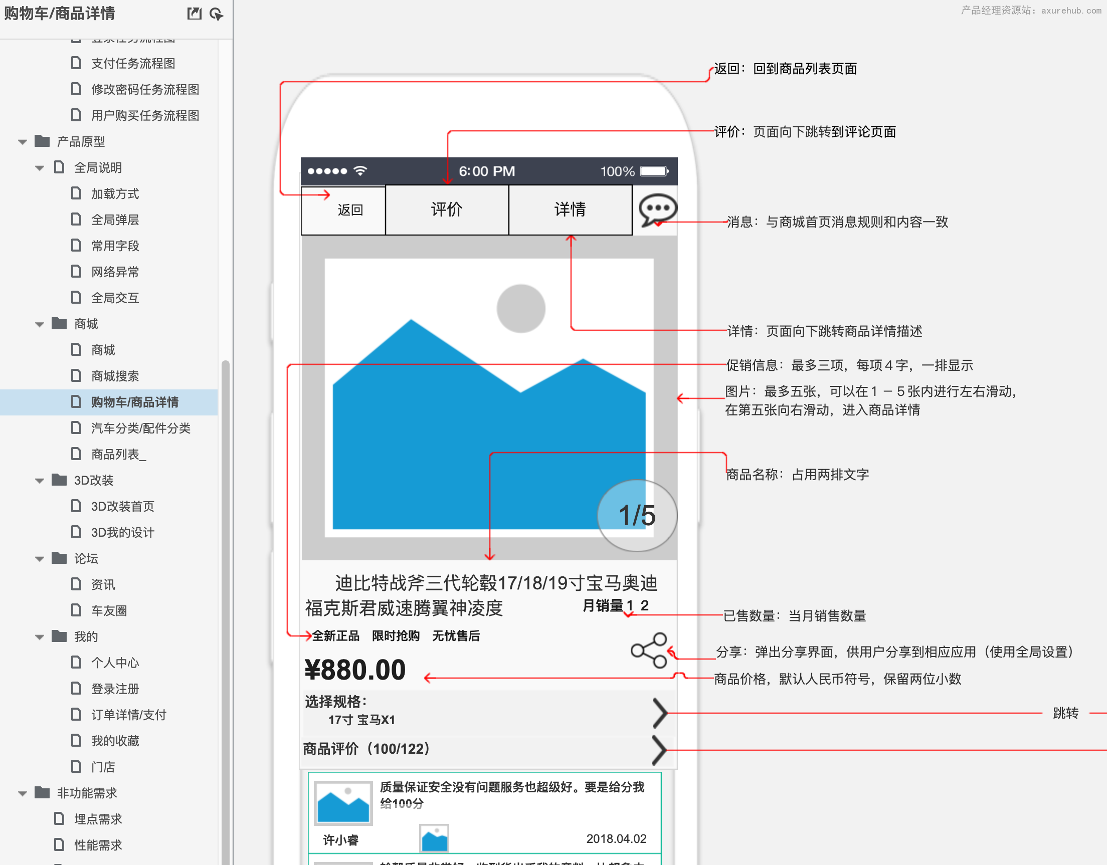 【汽车DIY定制改装App】PRD需求文档axure模板插图1
