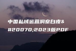 中国私域运营洞察白皮书2023版PDF